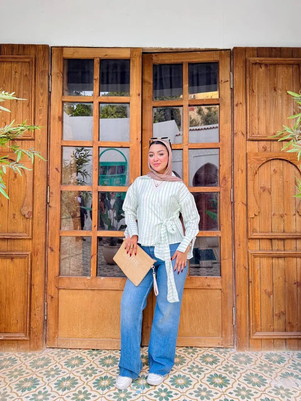 The Modern Striped Wrap Blouse Nosha Store