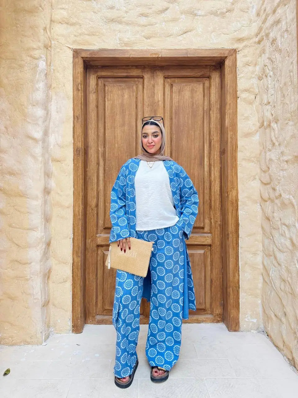 Three-Piece Printed Cardigan Set Nosha Store