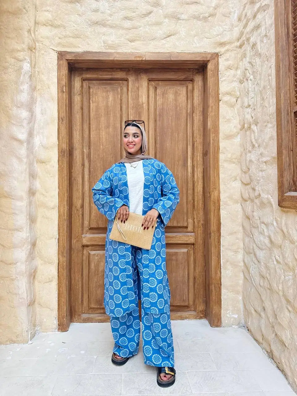 Three-Piece Printed Cardigan Set Nosha Store