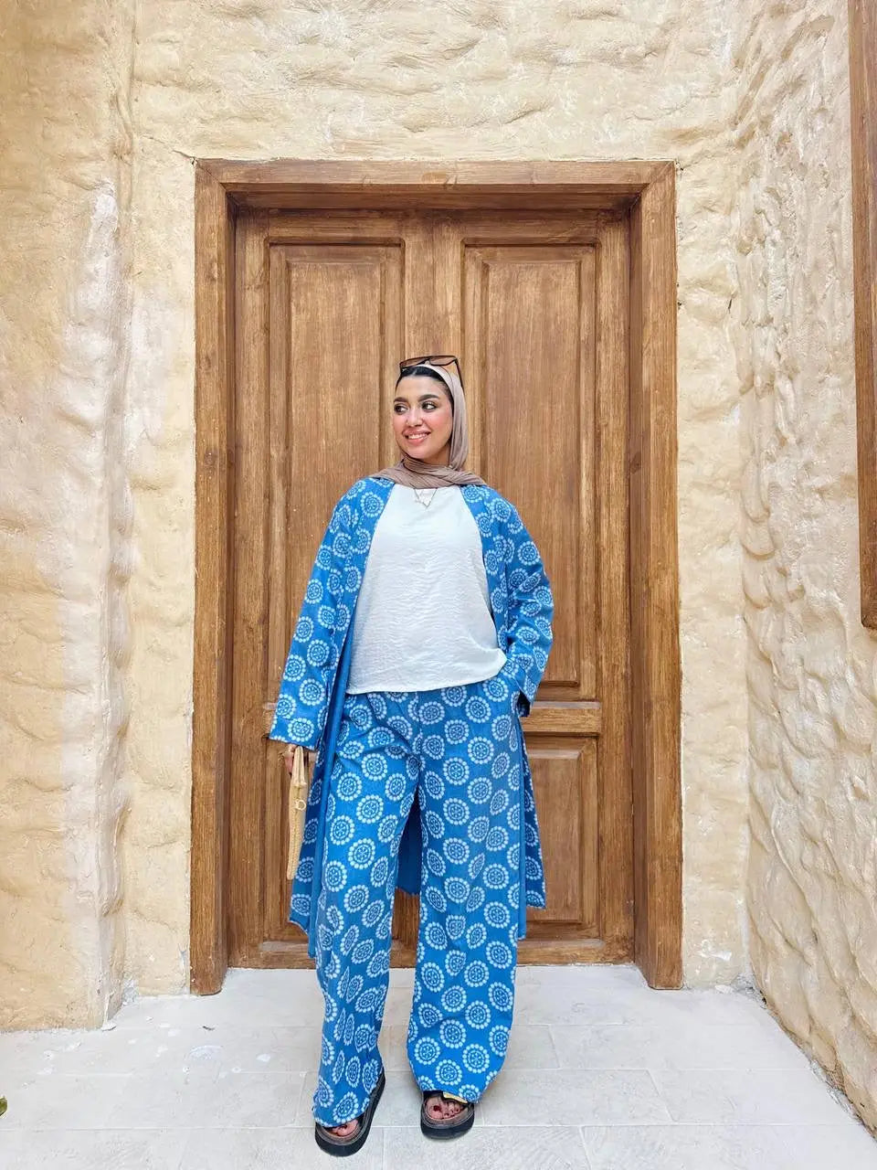 Three-Piece Printed Cardigan Set Nosha Store