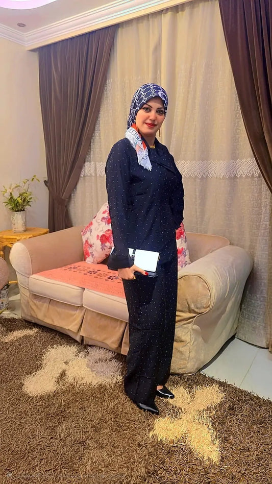 Polka Dot Wrap Blouse & Pants Set Nosha Store