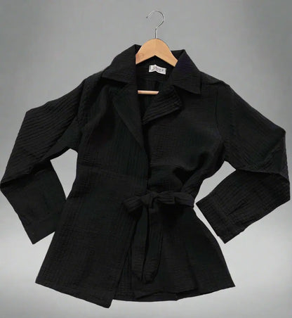 The Modern Textured Wrap Blouse Nosha Store