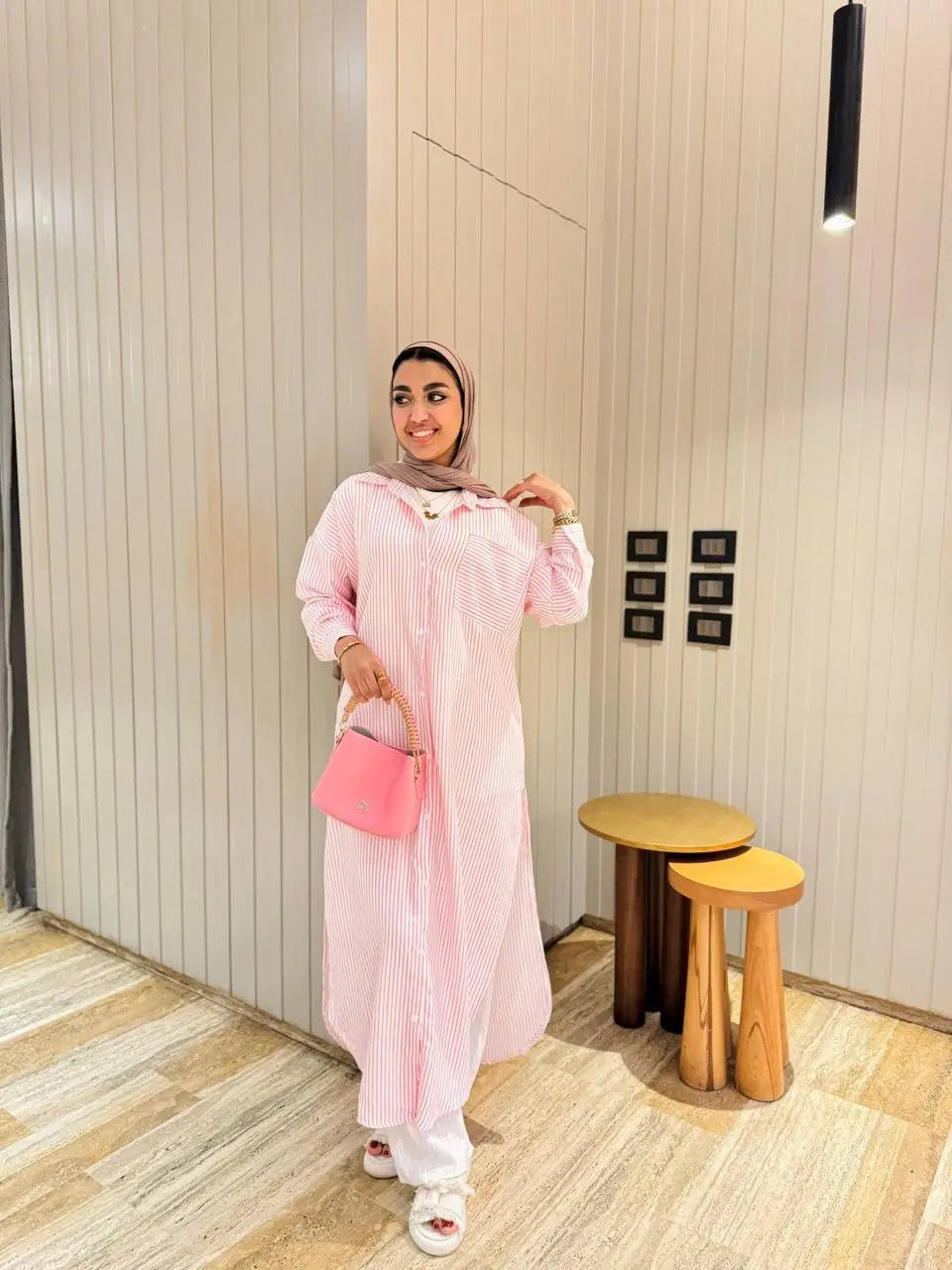 Striped Longline Shirt Dress Nosha Store