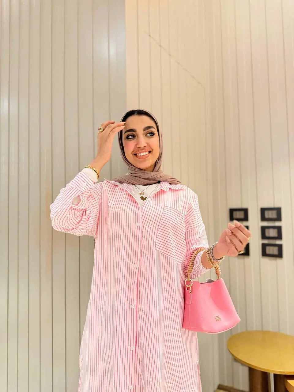 Striped Longline Shirt Dress Nosha Store
