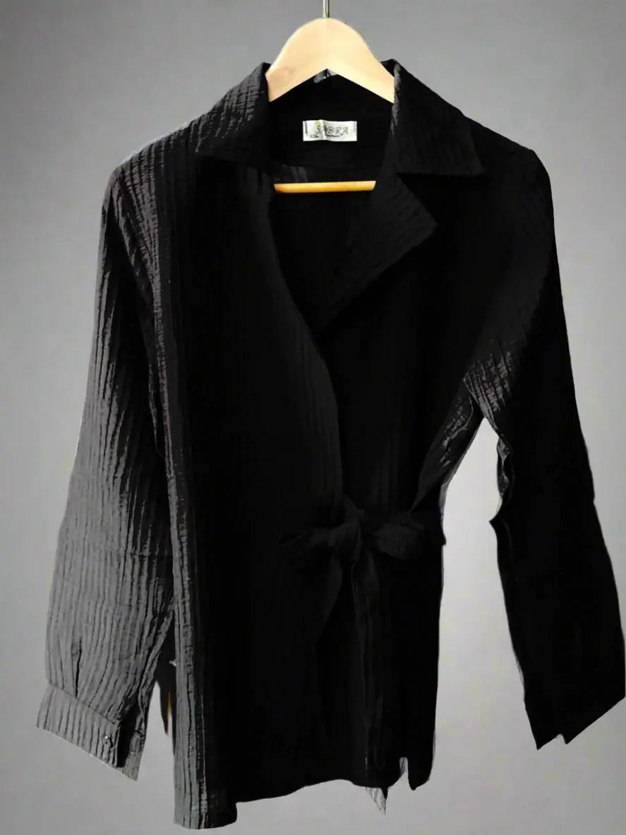 The Modern Textured Wrap Blouse Nosha Store