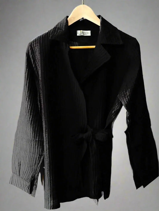 The Modern Textured Wrap Blouse Nosha Store