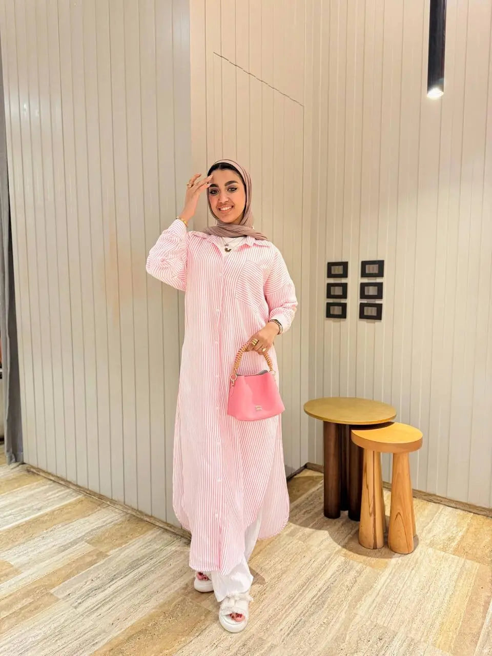 Striped Longline Shirt Dress Nosha Store