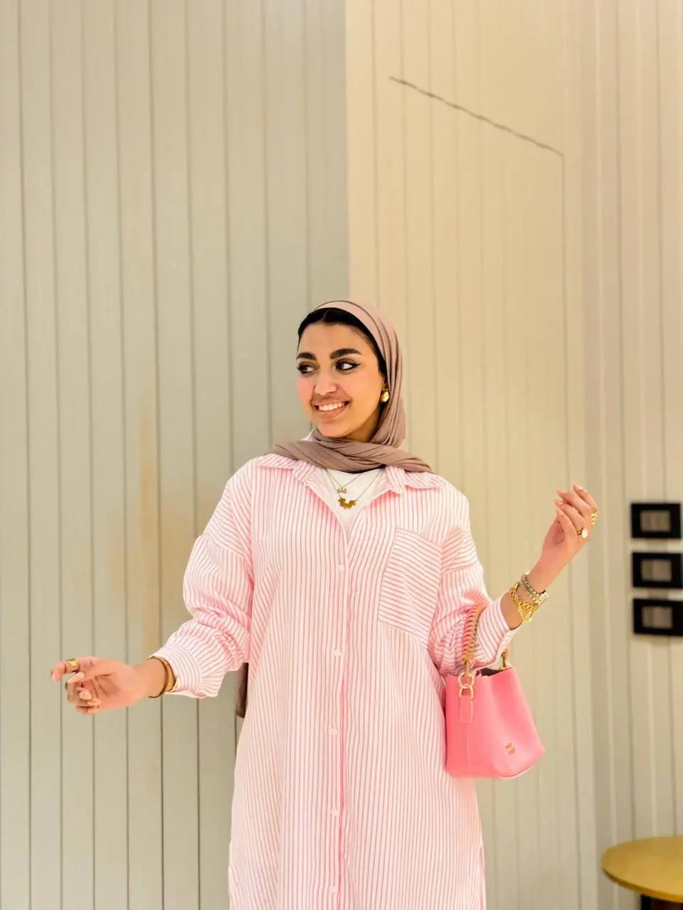 Striped Longline Shirt Dress Nosha Store