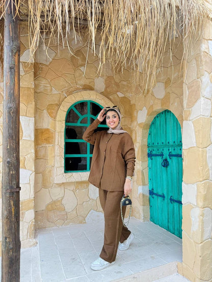 Two-Piece Pleated Suit Nosha Store