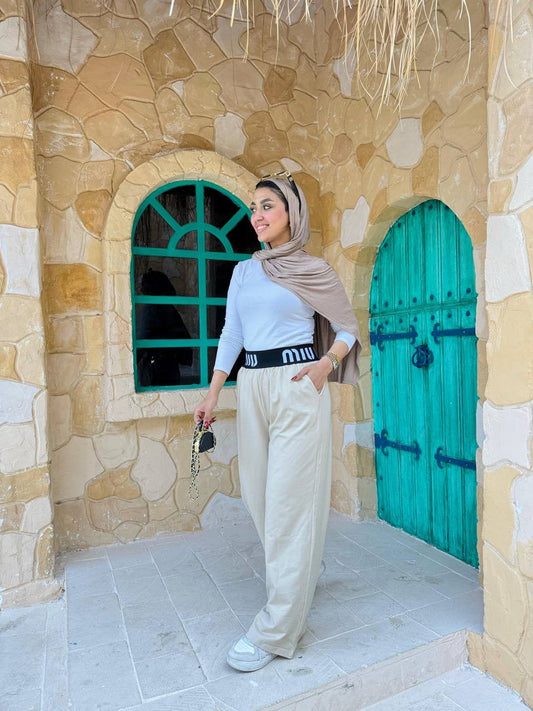 Wide-Leg Pants with Waistband Nosha Store