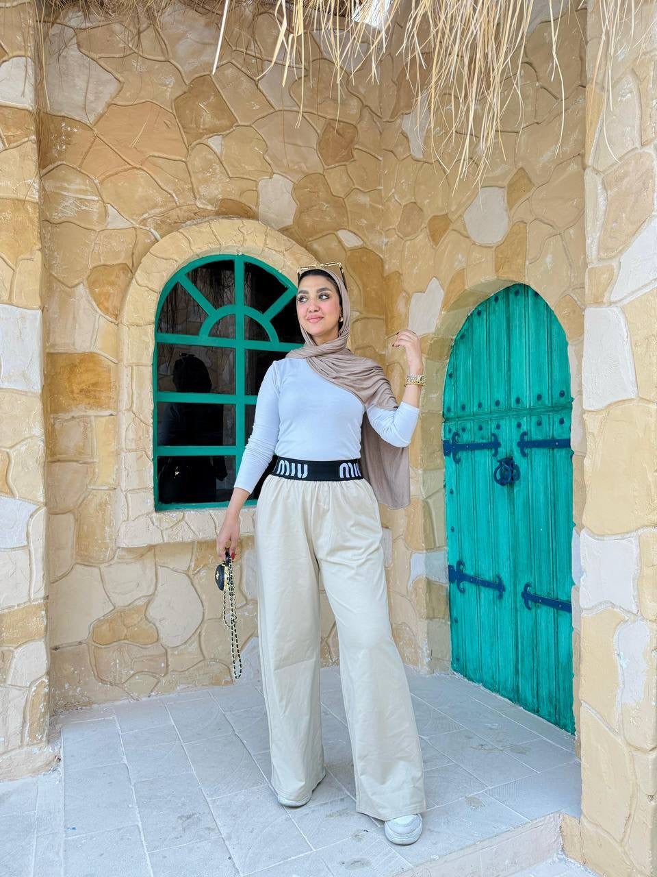Wide-Leg Pants with Waistband Nosha Store