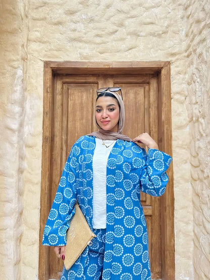 Three-Piece Printed Cardigan Set Nosha Store