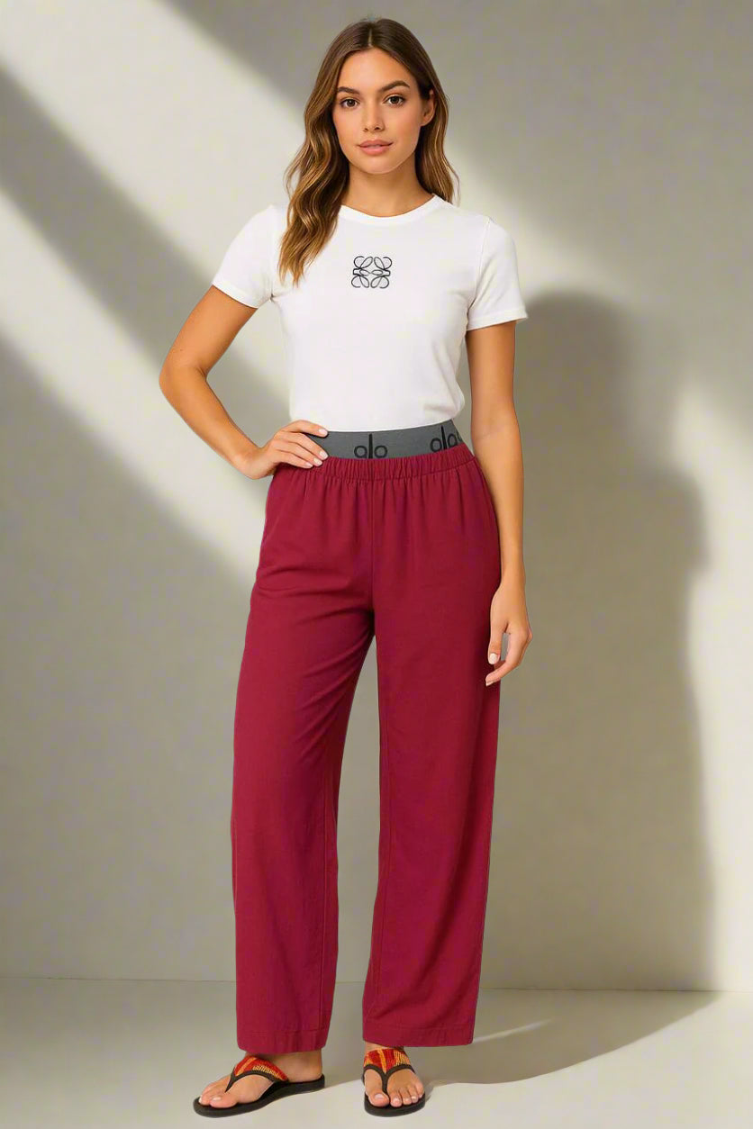 Wide-Leg Pants with Waistband Nosha Store