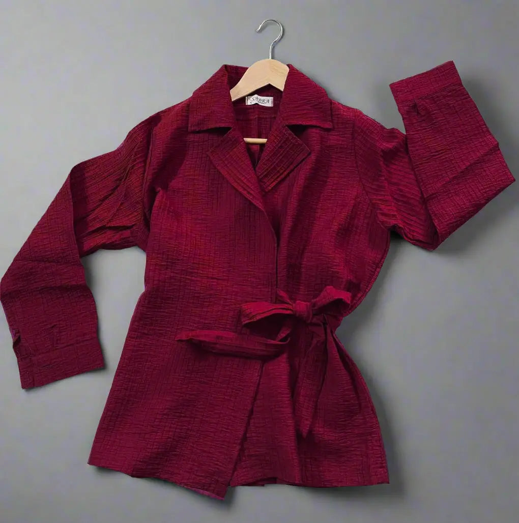The Modern Textured Wrap Blouse Nosha Store