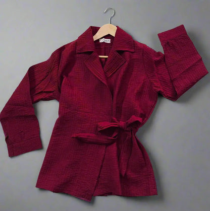 The Modern Textured Wrap Blouse Nosha Store
